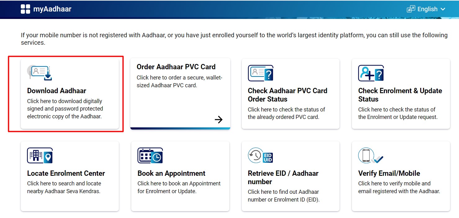 Aadhaar Card Download PDF